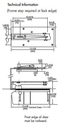 Rixson Model 28 Heavy Duty Center Hung Floor Mounted Door Closer